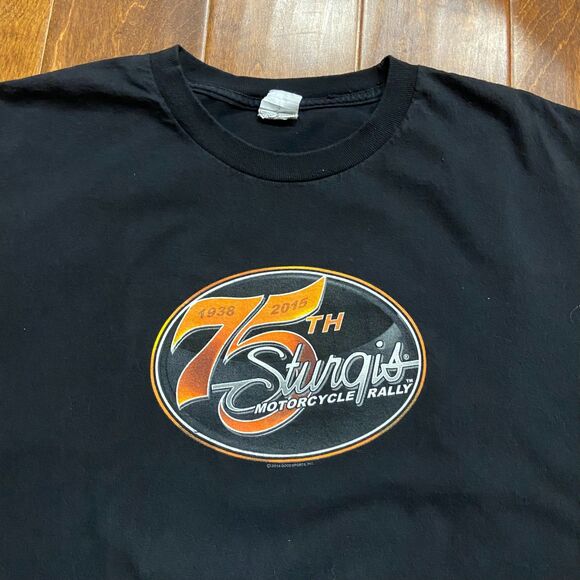 Alstyle Apparel 2015 75th Anniversary Sturgis Motorcycle Rally Tee Black 3XL - Picture 2 of 7